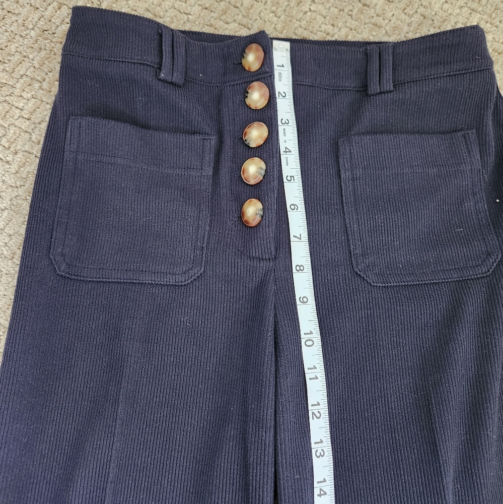 House of Harlow Blue Curduroy Button Fly Trouser - Picture 4 of 7